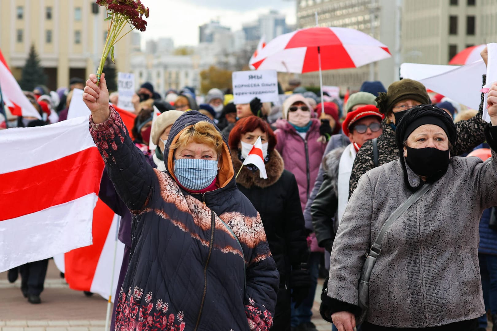 Proteste in Minsk: Demonstranten gingen in der belarussischen Hauptstadt auch in dieser Woche wieder auf die Straße und forderten den Rücktritt von Präsident Lukaschenko.