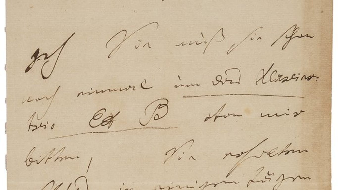 Der Brief Ludwig van Beethovens ist in den USA für 275.