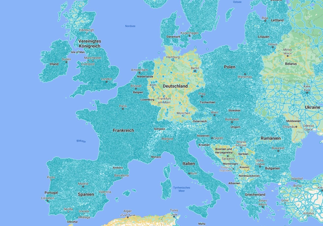 Google Street View: In Deutschland wurde im Vergleich zu anderen Ländern nur wenig erfasst.