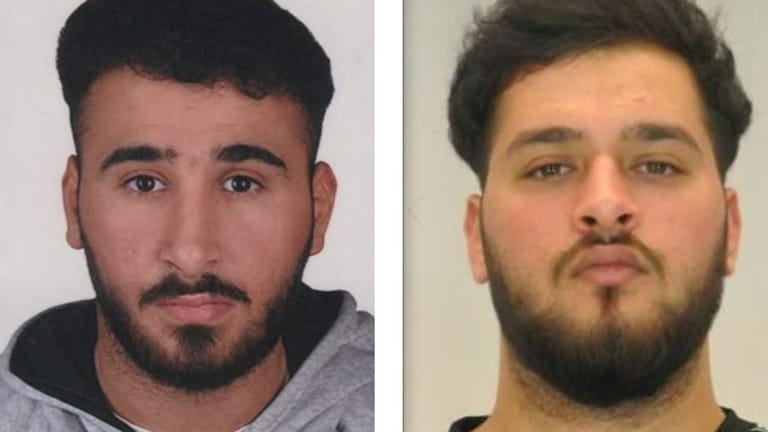 Fahndungsbilder der beiden gesuchten Verdächtigen: Abdul Majed Remmo und Mohamed Remmo, beide 21 Jahre alt, werden in Zusammenhang mit dem Juwelendiebstahl aus dem Grünen Gewölbe in Dresden gesucht.