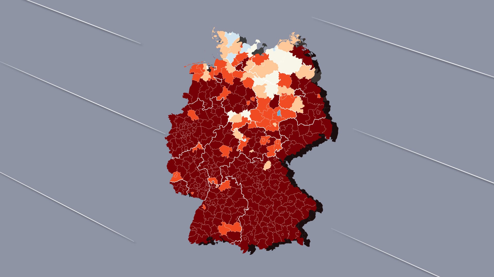 Inzidenzen in den Hotspots steigen weiter: Diese Animation zeigt, wie sich die Corona-Lage in den Landkreisen zwei Wochen nach Beginn des Wellenbrecher-Lockdowns entwickelt.