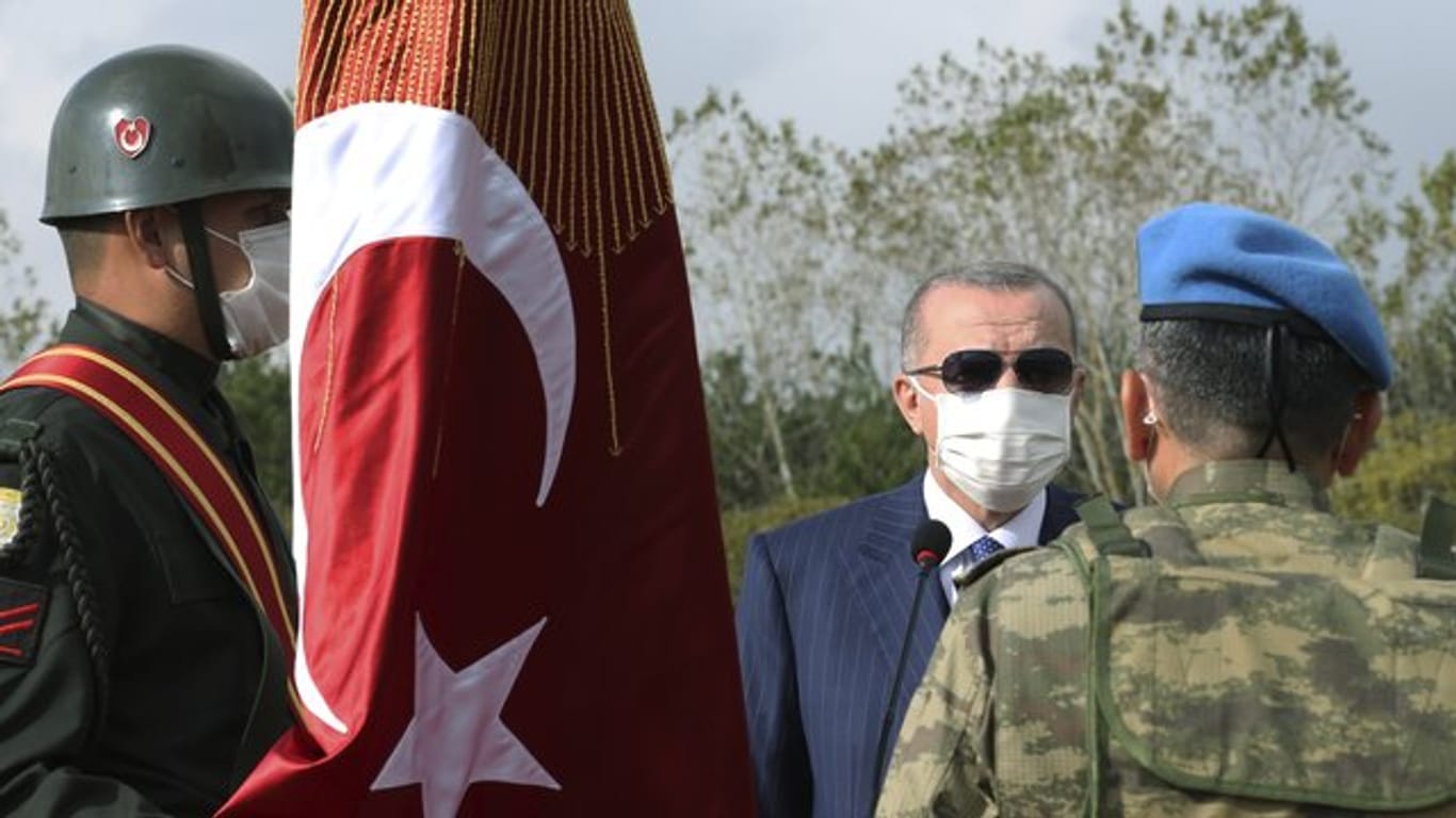 Der türkische Präsident Erdogan bei einer Militärzeremonie in Tekirdag.