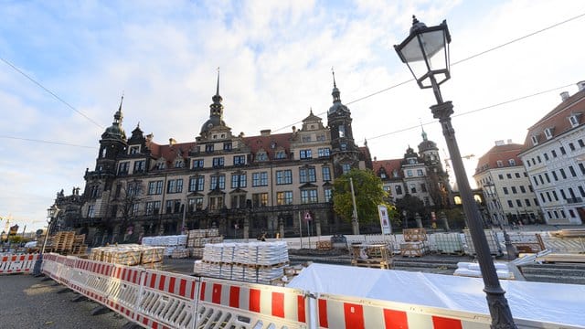 Blick auf das Residenzschloss in Dresden.