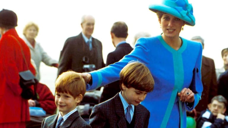 Diana mit ihren Söhnen Harry und William im Jahr 1991.