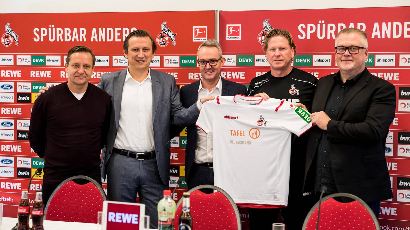 Der Vorstand des 1. FC Köln: Schon im vergangenen Jahr hat der Klub mit der Rewe Group und der Tafel zusammengearbeitet.