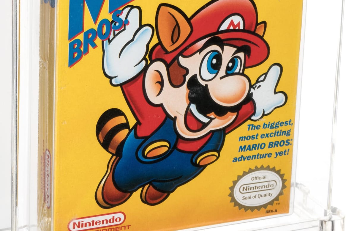Original verpacktes "Super Mario Bros. 3"-Computerspiel aus dem Jahr 1990: Das Sammlerstück ist bei einer Auktion in den USA für eine Rekordsumme versteigert worden.