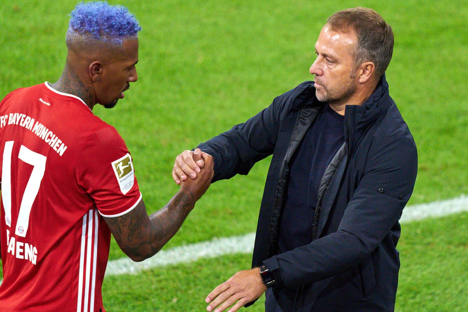 Hansi Flick (r.) Boateng (re.): Der Bayern-Trainer schätzt seinen Abwehrspieler.