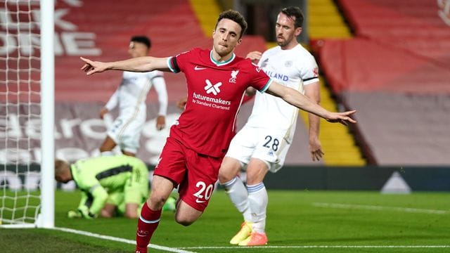 Diogo Jota brachte Liverpool gegen Leicester in Führung.