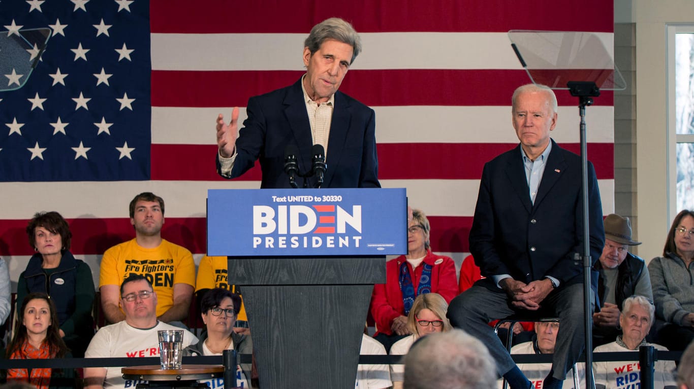 John Kerry und Joe Biden auf einer Wahlkampfveranstaltung: Kerry soll Sonderbeauftragter für das Klima in der nächsten US-Regierung werden.