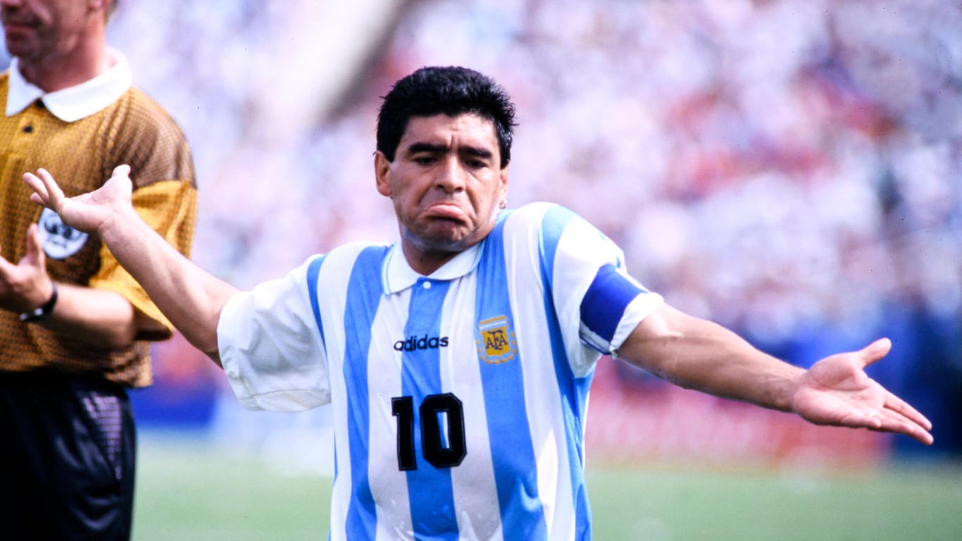 Von der WM 1994 wurde Diego Maradona aufgrund eines positiven Dopingbefundes ausgeschlossen.