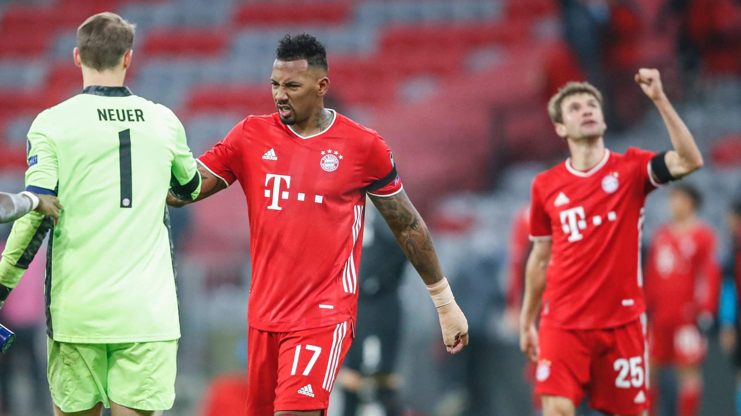 Manuel Neuer und Jerome Boateng: Der FC Bayern München hat in der Champions League gegen RB Salzburg gewonnen.