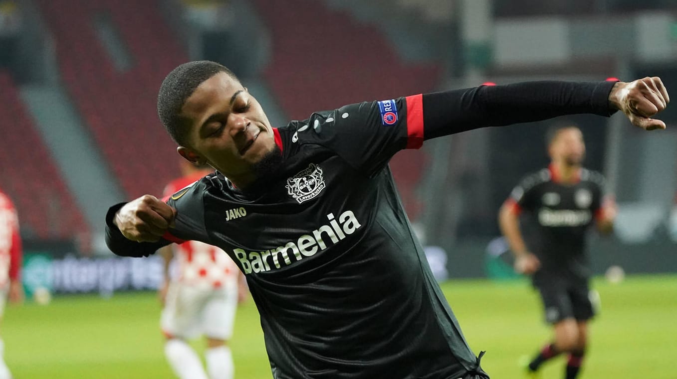 Leon Bailey: Der Jamaikaner traf für Bayer Leverkusen gegen Hapoel Beer'Sheva.