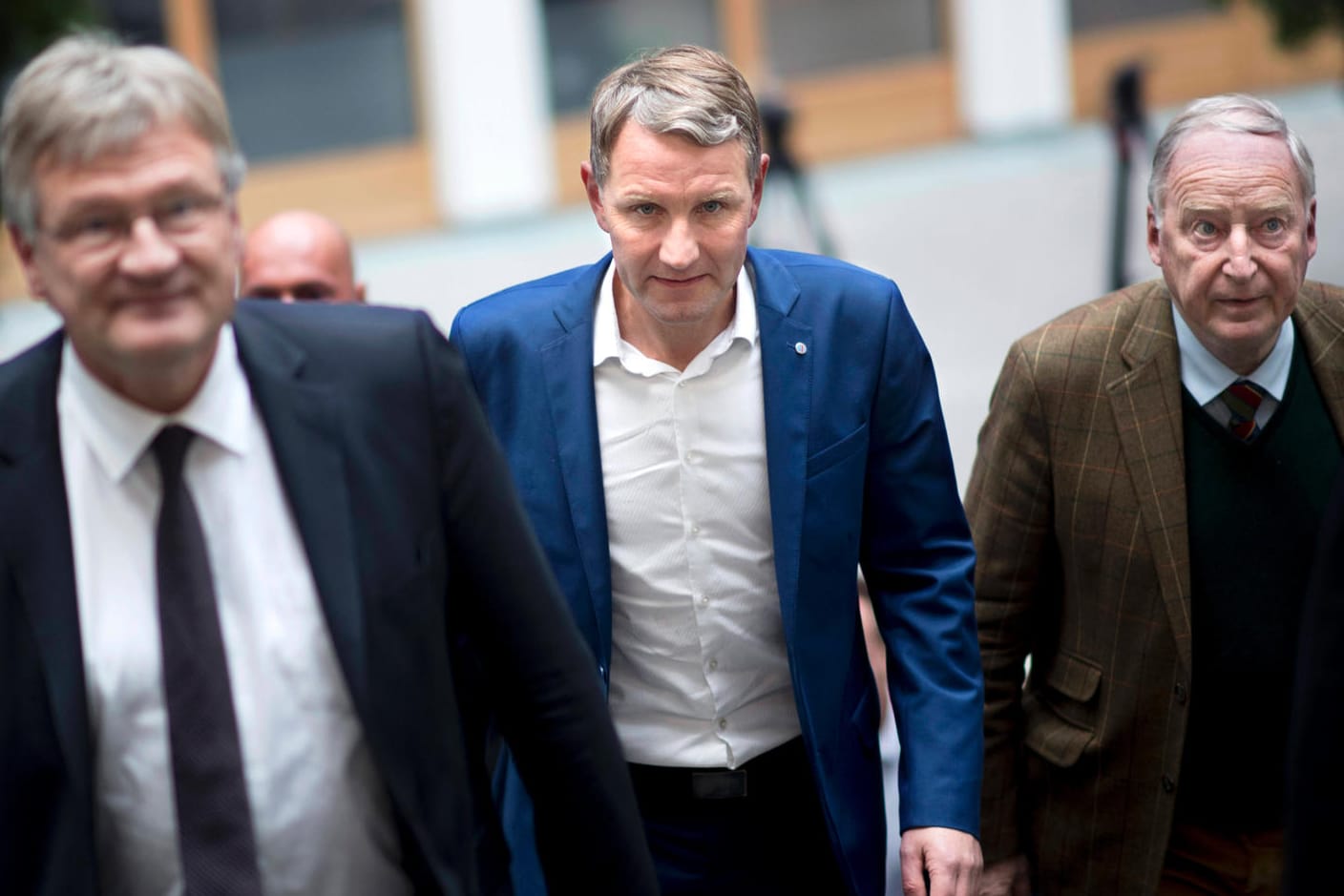 Meuthen (l.), Höcke (M.) und Gauland (r.): Meuthen muss bei AfD-Bundesparteitag wohl einen heftigen Rückschlag einstecken.