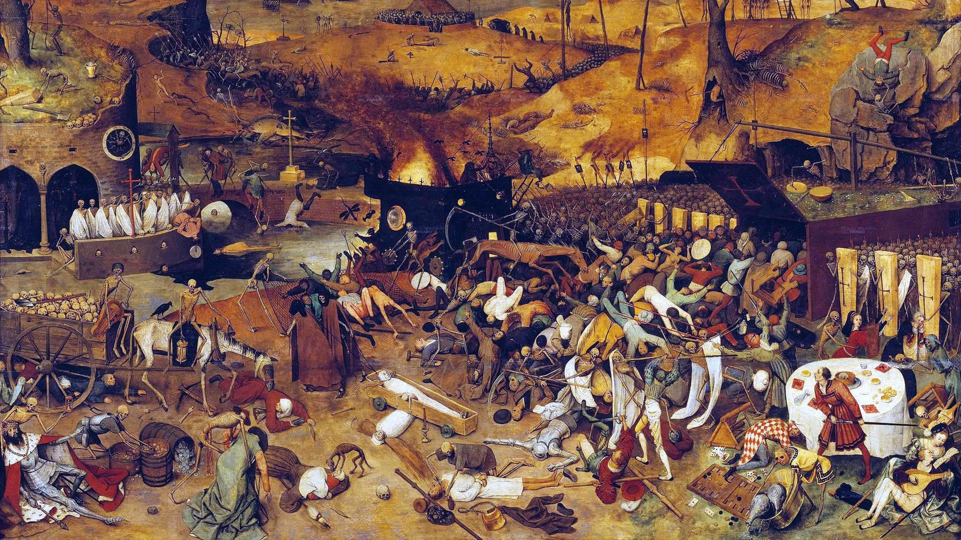 Der Triumph des Todes von Pieter Bruegel der Ältere aus dem 16. Jahrhundert: In Zeiten von Seuchen, Krieg und Naturkatastrophen kursieren immer wieder Verschwörungsmythen.