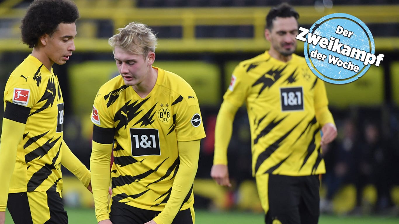 Enttäuschtes Trio: Während Leipzig am vergangenen Wochenende gewann, verloren Axel Witsel, Julian Brandt und Mats Hummels (v.l.n.r.) mit dem BVB gegen Köln.