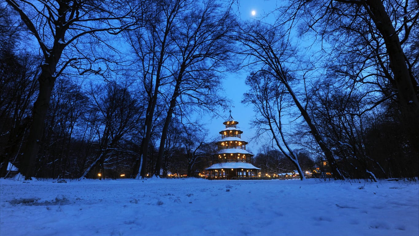 Schnee im Englischen Garten: München erwartet den nächsten Winter-Hammer.
