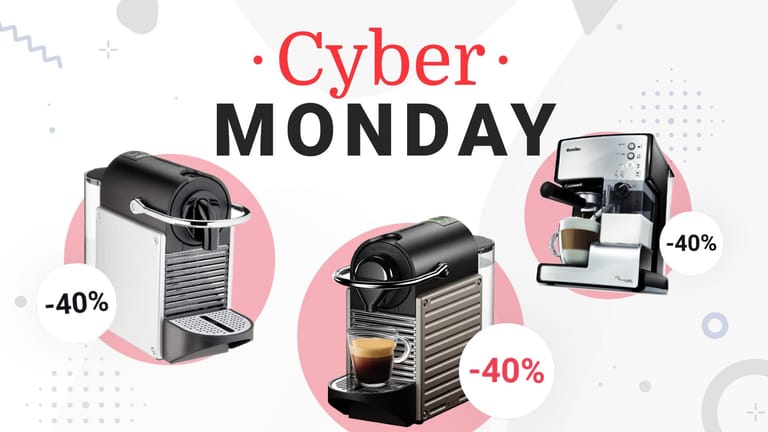 Cyber Monday: Heute gibt es viele tolle Kaffeemaschinen von Marken wie Krups und De'Longhi im Angebot.