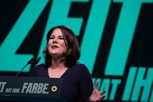 Grünen Chefin Annalena Baerbock beim digitalen Bundesparteitag.