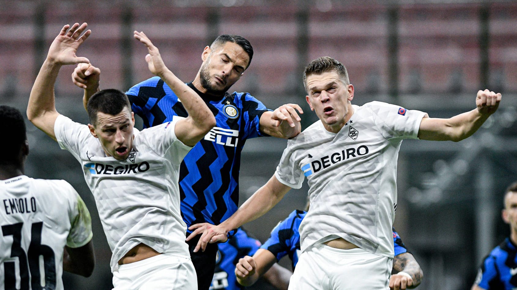 Zweikampf in der Champions League: Borussia Mönchengladbach spielt am Dienstag erneut gegen Inter Mailand.