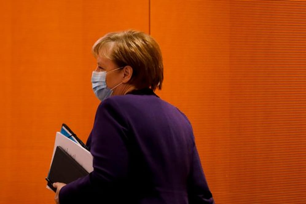 Bundeskanzlerin Angela Merkel (CDU) kommt zur wöchentlichen Kabinettssitzung der Bundesregierung im Kanzleramt.