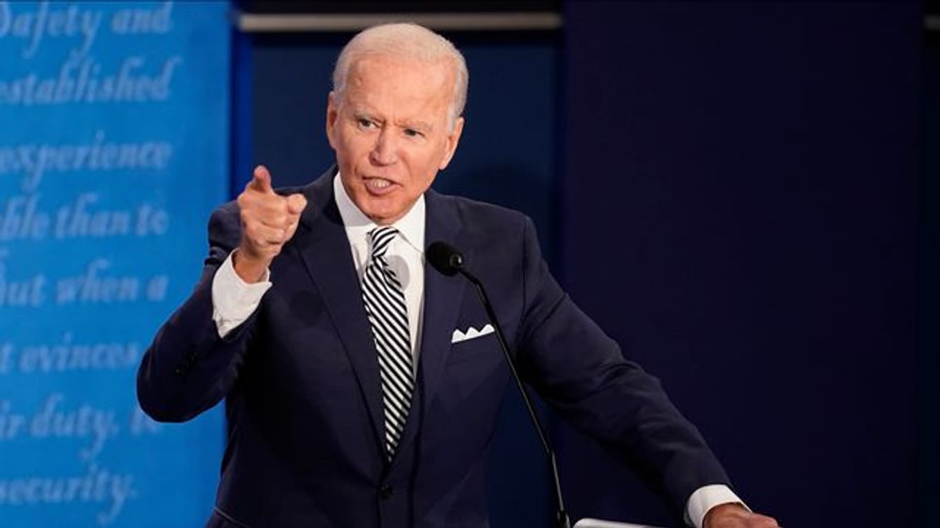 Hier bewirbt er sich noch um das Amt des Präsidenten: Joe Biden spricht während der ersten Präsidentschaftsdebatte im September.