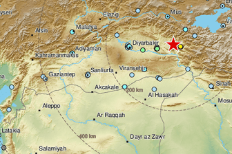 Das Erdbeben auf der Karte: Es ereignete sich 20km unter der Erde.