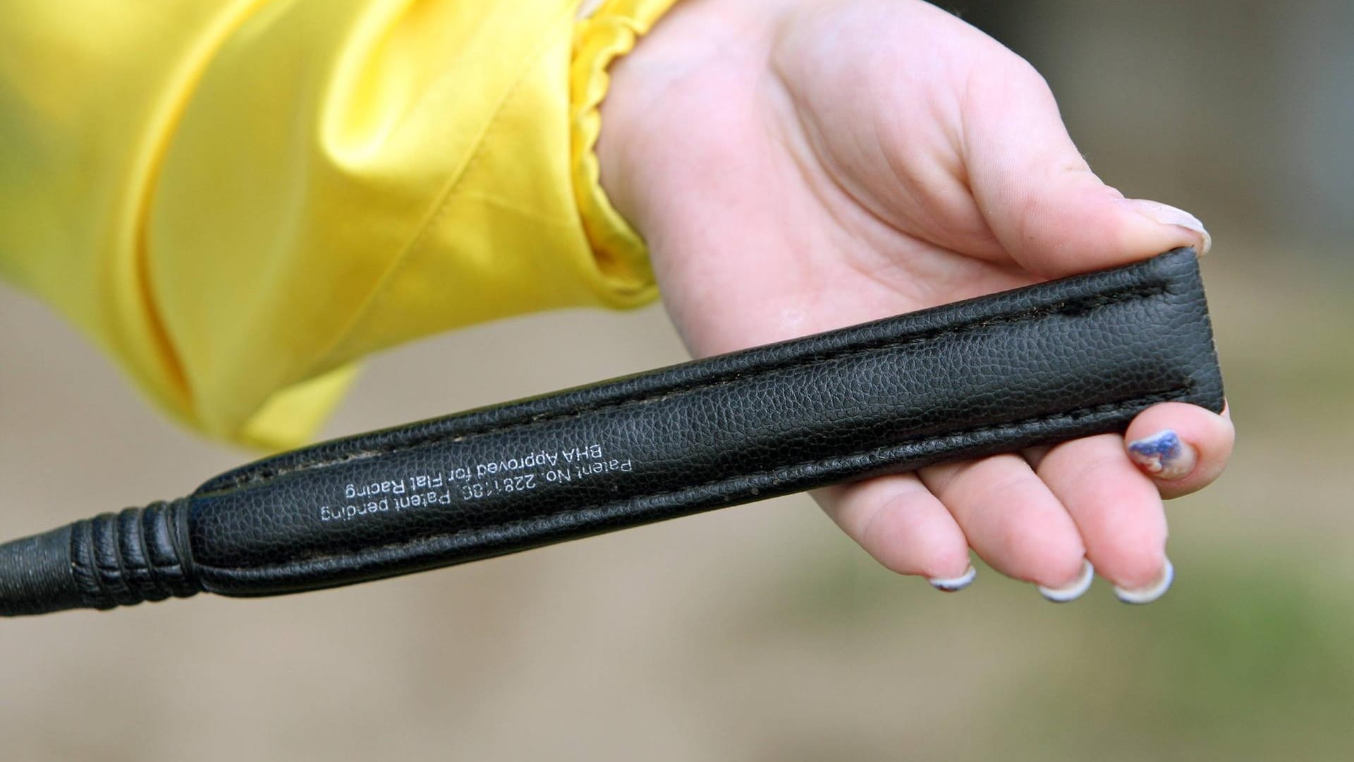 Eine Frau hält eine Reitpeitsche in der Hand (Symbolbild): Ein Hagener wollte einen Polizisten mit einer Gerte attackieren.