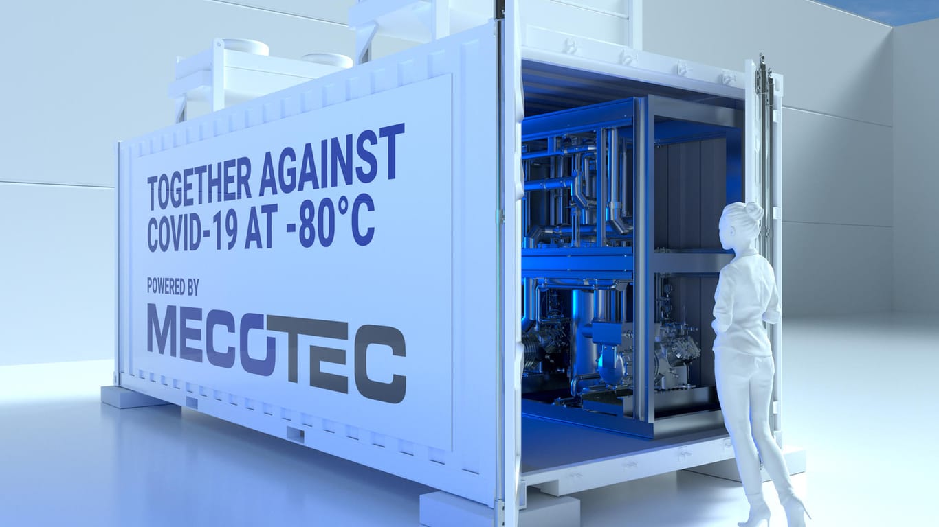 Stationäre Kälteanlage der MECOTEC GmbH: Der Impfstoff von Biontech muss bei starken Minusgraden gelagert werden.