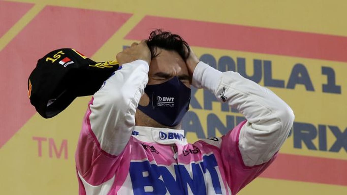 Sergio Perez feiert seinen ersten Grand-Prix-Sieg.