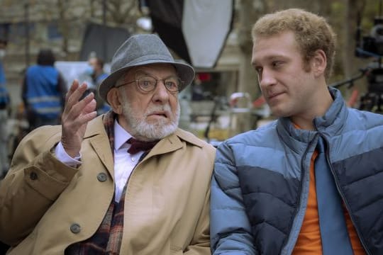 Schauspieler Dieter Hallervorden (l) und sein Sohn Johannes bei Dreharbeiten zum ZDF-Format "Mein Freund, das Ekel".