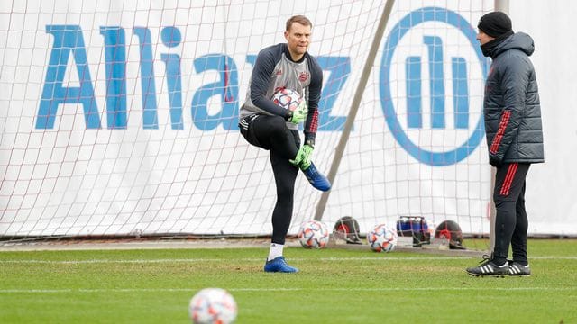 Bayern-Keeper Manuel Neuer beim Abschlusstraining. Bayern-Keeper Manuel Neuer beim Abschlusstraining.