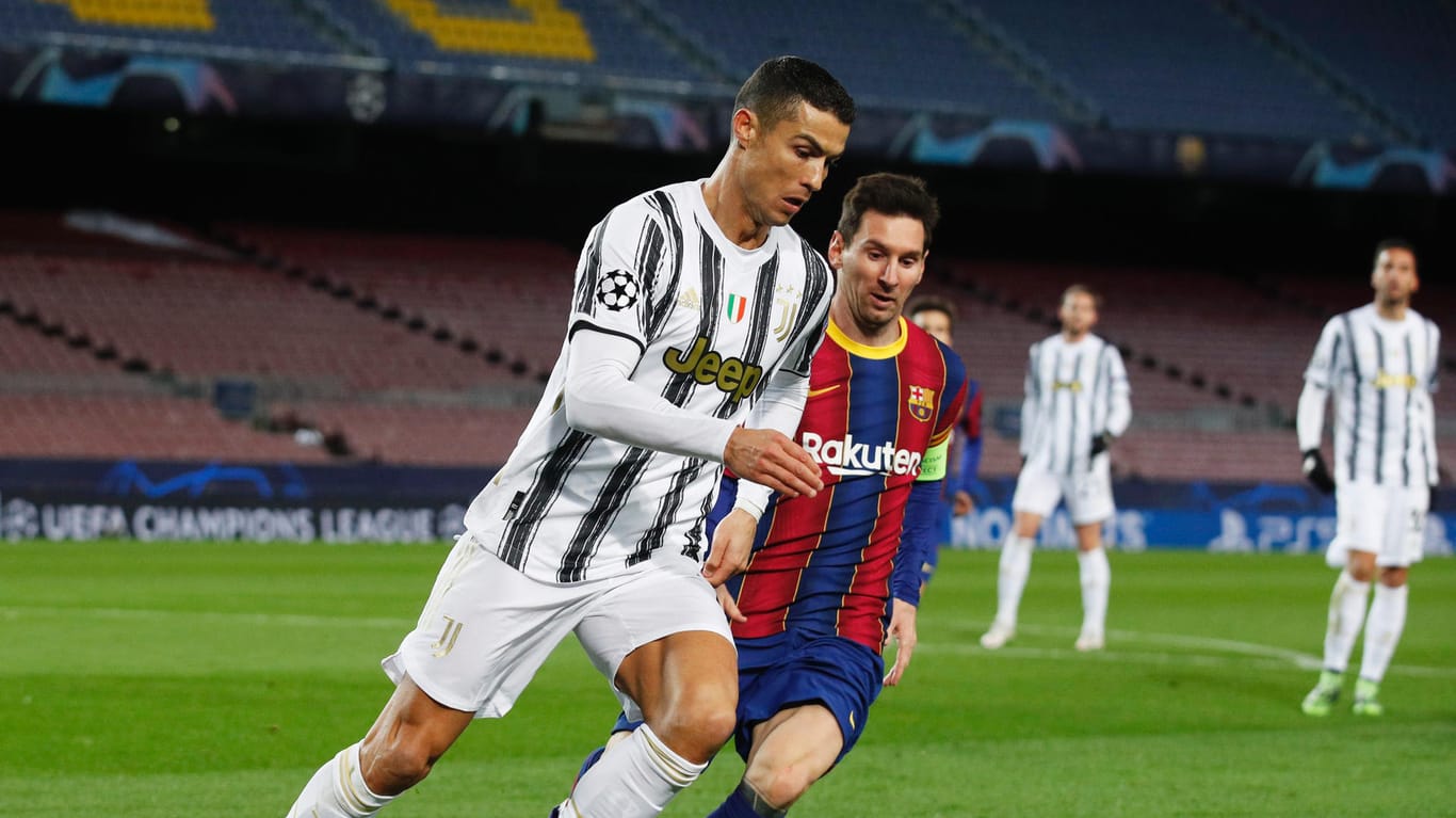 Ronaldo und Messi im Camp Nou: Ronaldo sicherte sich mit Juve den Sieg gegen die Spanier.