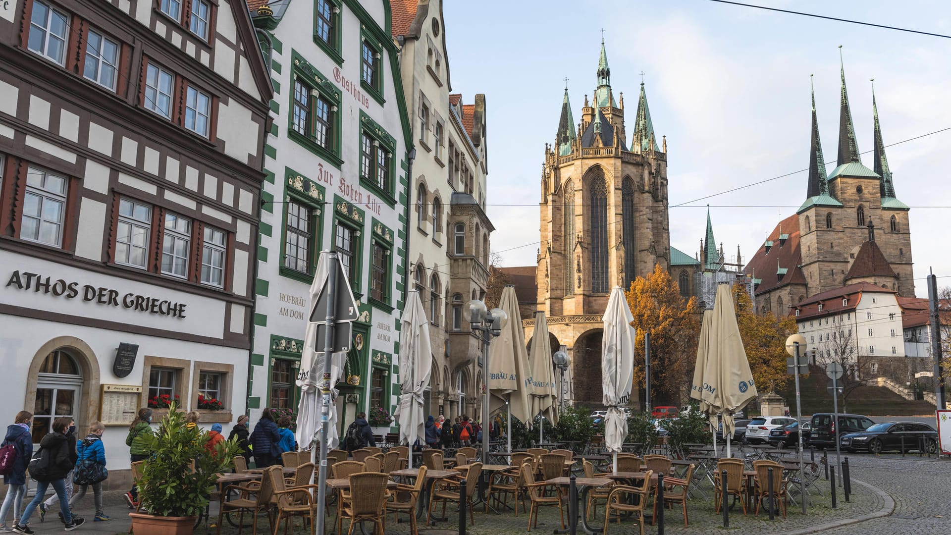 Blick in die Erfurter Innenstadt: Zehntausende Erfurter engagieren sich ehrenamtlich für das Gemeinwohl.