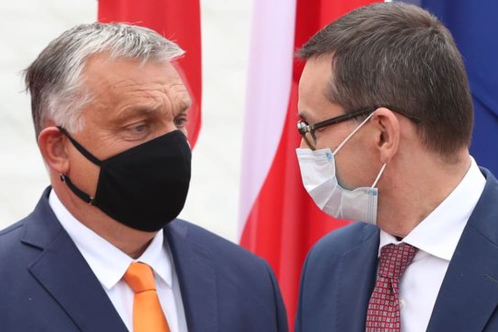 Die Premierminister von Ungarn und Polen: Viktor Orban und Mateusz Morawiecki.