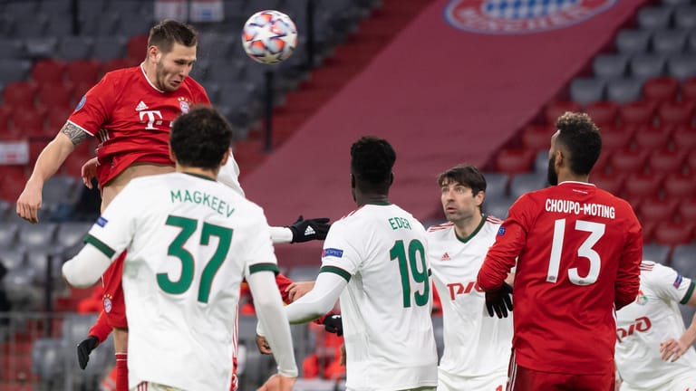 Niklas Süle (l.): Der Bayern-Verteidiger erzielte das erste Münchner Tor gegen Moskau nach einer Ecke.