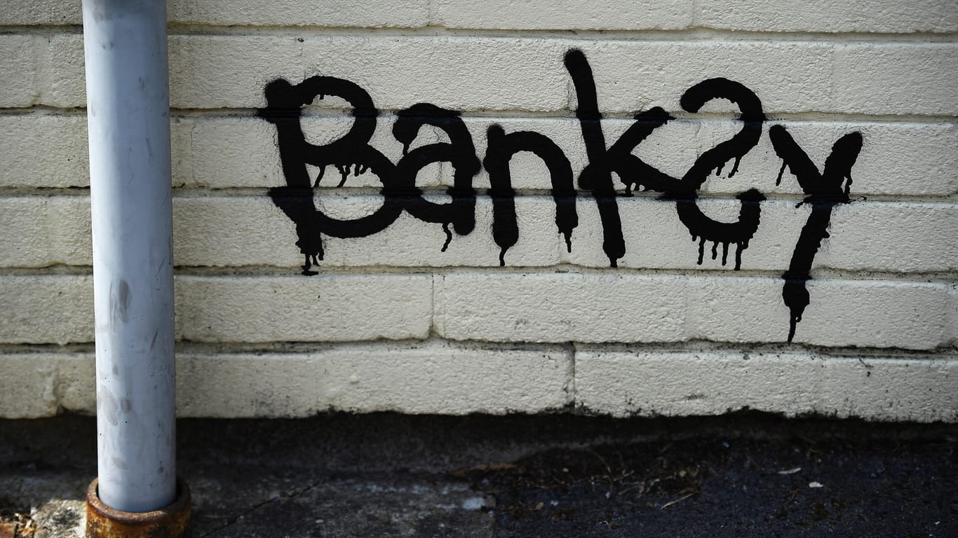 Eine Signatur des Künstlers Banksy: Wie der Graffito-Maler aussieht, weiß niemand.