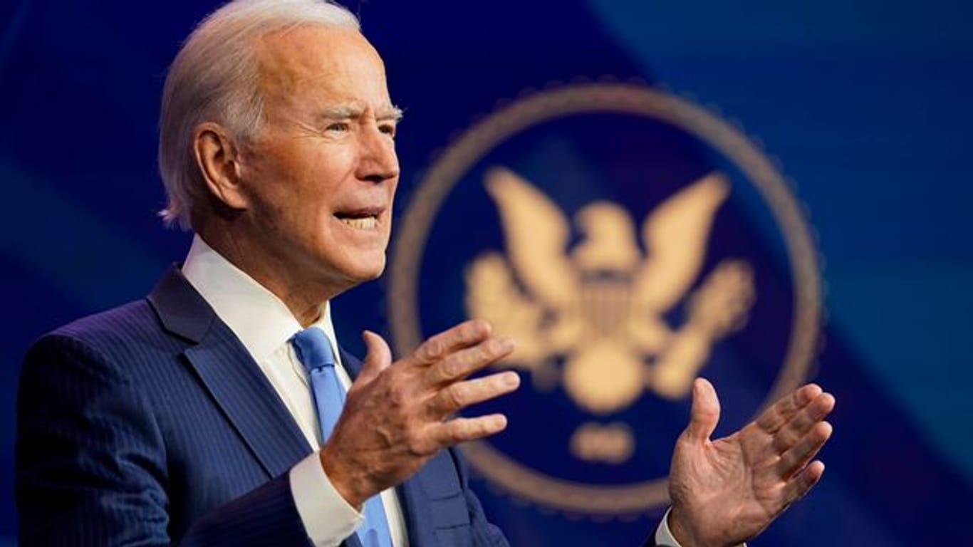 Joe Biden, gewählter Präsident der USA, spricht am Freitag bei einer Veranstaltung in Wilmington.