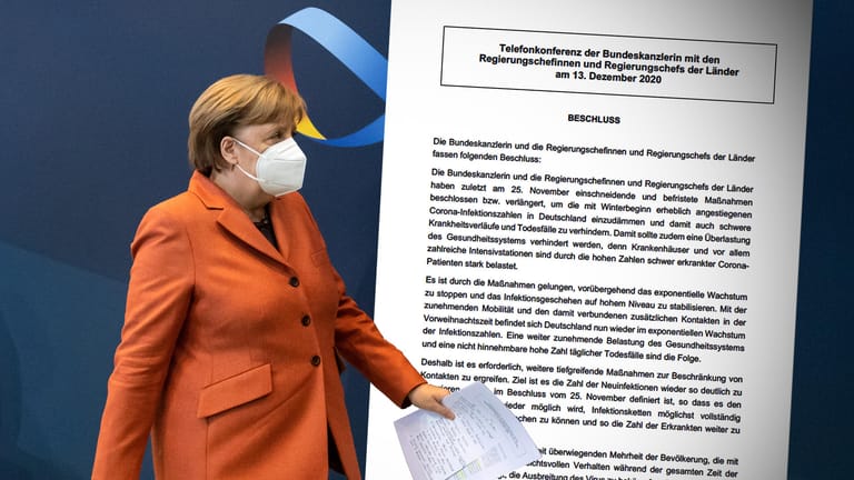 Bundeskanzlerin Angela Merkel nach dem Corona-Gipfel: Den Beschluss können Sie am Ende des Textes herunterladen.