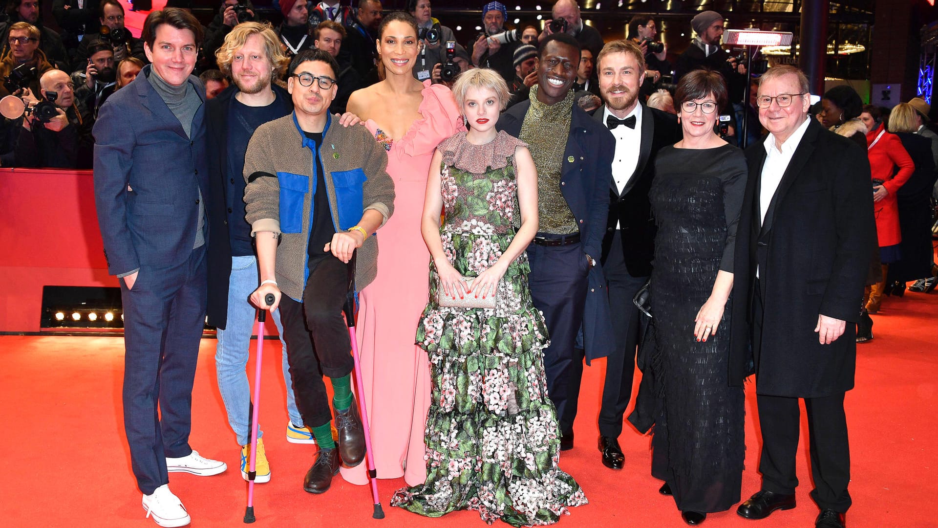 Jochen Laube, Leif Alexis, Burhan Qurbani, Annabelle Mandeng, Jella Haase, Welket Bungue, Albrecht Schuch and Joachim Krol auf der Berlinale 2020