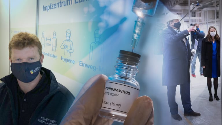 Impfzentren in Hamburg und Lahnstein (Bildcollage t-online): In Deutschland läuft bald die größte konzentrierte Impfaktion der Bundesrepublik an.