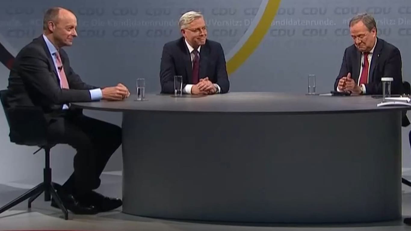 Friedrich Merz, Norbert Röttgen und Armin Laschet: Die Kandidaten für den CDU-Vorsitz stellen sich den Fragen der Parteimitglieder.