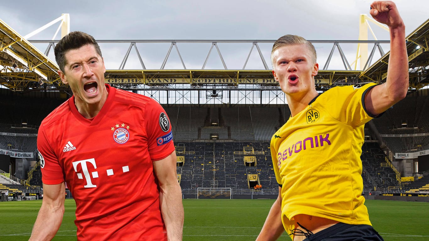 Erling Haaland: Dortmunds Stürmer-Star hat sich in den höchsten Tönen über Robert Lewandowski (l.) geäußert.