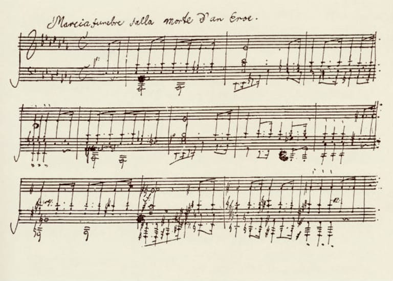 Partitur einer Sonate des Meisters.