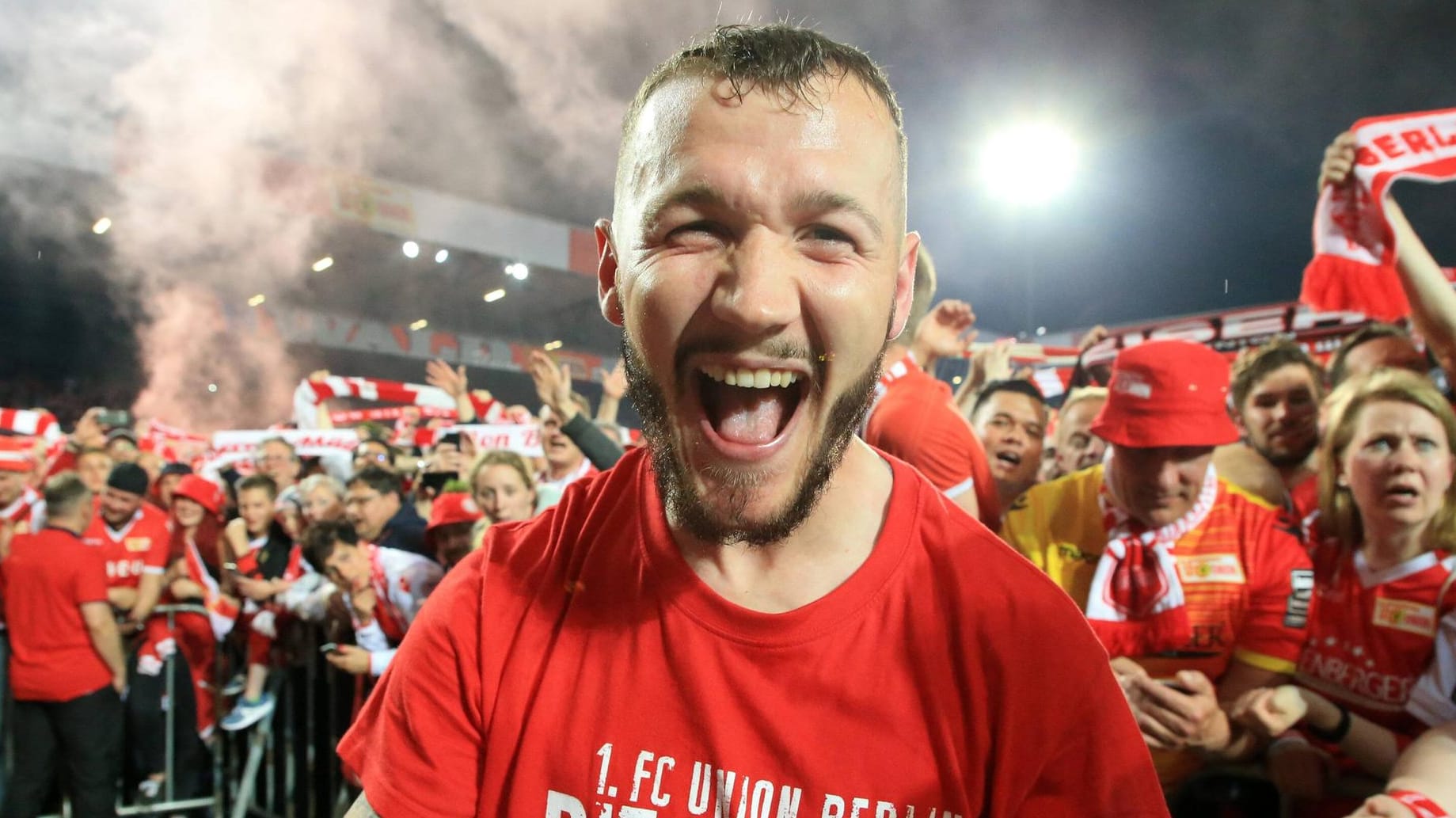 Marcel Hartel: Der Mittelfeldspieler ließ nach dem Aufstieg Union Berlins seinen Emotionen freien Lauf.
