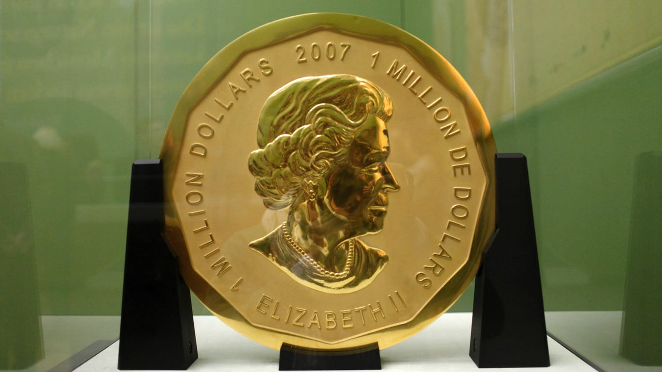 Die Goldmünze "Big Maple Leaf": Sie wurde bei einem Einbruch im Berliner Bode-Museum im Jahr 2017 gestohlen.