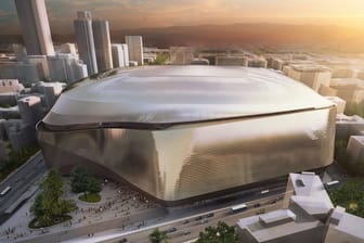 Außenansicht des modernisierten Estadio Santiago Bernabeu: Erstmals erhält der Madrider Fußballtempel eine Fassade.