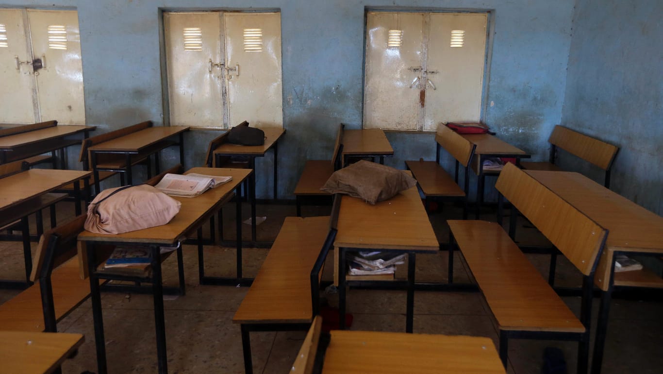 Klassenzimmer in der Schule, aus der die Jugendlichen entführt wurden: Die Schüler sollen inzwischen wieder frei sein.