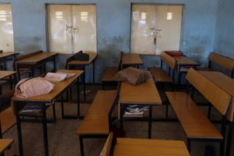 Klassenzimmer in der Schule, aus der die Jugendlichen entführt wurden: Die Schüler sollen inzwischen wieder frei sein.