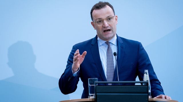 Bundesgesundheitsminister Jens Spahn bei der Pressekonferenz zur Impfstrategie der Bundesregierung.