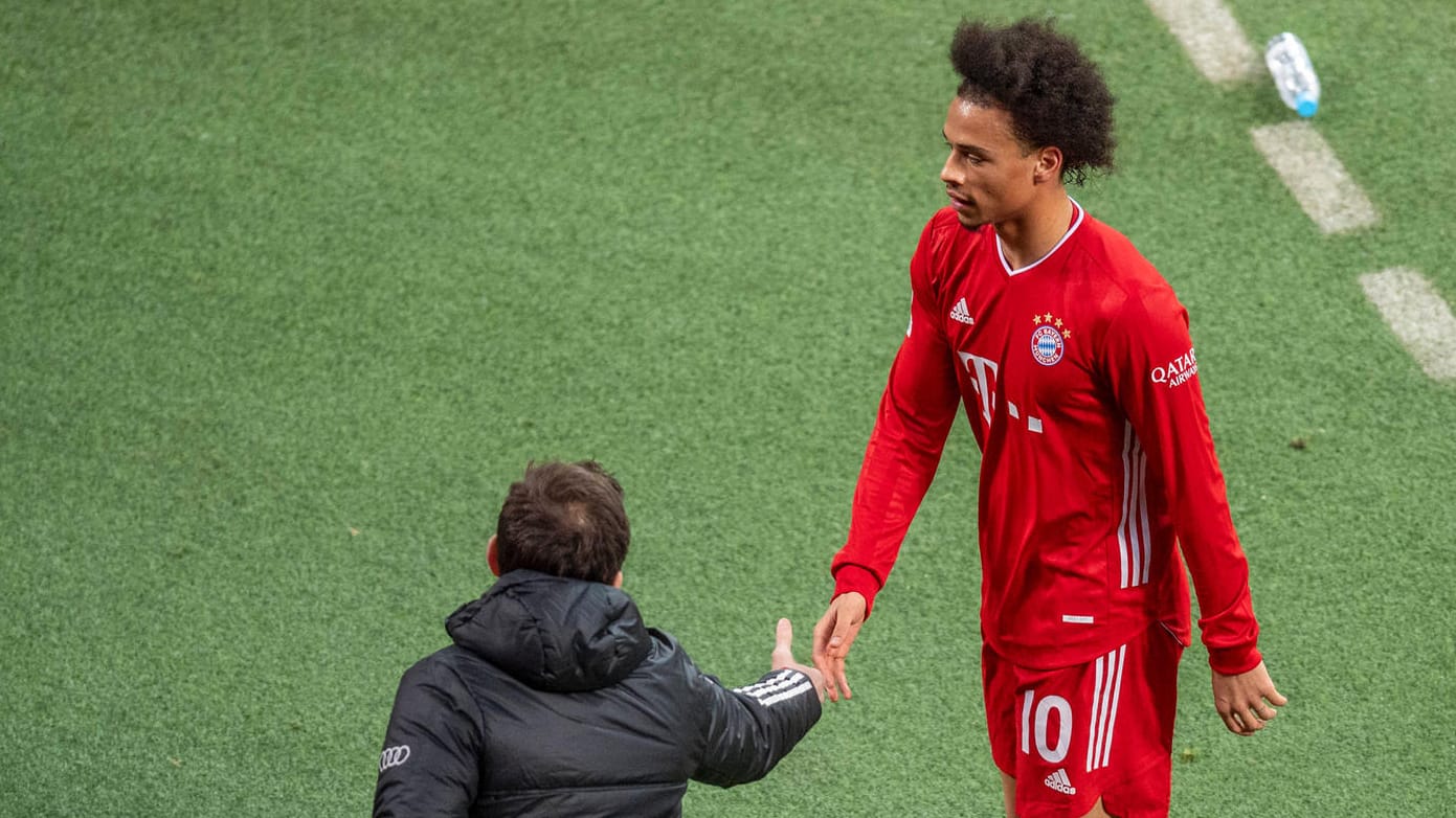 Leroy Sané bei seiner Auswechslung: Das Spiel in Leverkusen war ein gebrauchtes für den Nationalspieler.